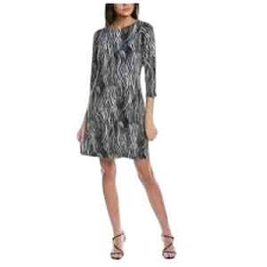 Tommy Bahama Darcy Zesty Zebra Dress Storm Gray Sz M UPF 30 Resort Cruise travel